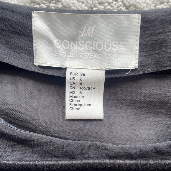 H&M Conscious Grey Drop Waist Mini Dress Size 6 - Picture 3 of 6